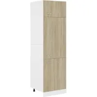 vidaXL Armoire réfrigérée intégrée Chêne Sonoma 60x57x207 cm Panneau de particules