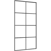 vidaXL Porte coulissante noire 102,5x205 cm verre ESG et aluminium