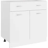 vidaXL Armoire basse à tiroirs Lyon blanc 80x46x81,5 cm Bois composite