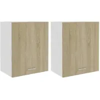 vidaXL Armoires suspendues 2 pcs. Lyon Chêne Sonoma 50x31x60 cm Matériau dérivé du bois