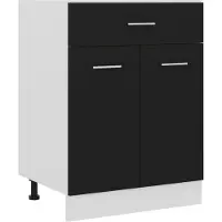 vidaXL Armoire basse à tiroirs Lyon noir 60x46x81,5 cm Bois composite