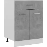 vidaXL Meuble bas à tiroirs Gris béton 60 x 46 x 81,5 cm Panneau de particules