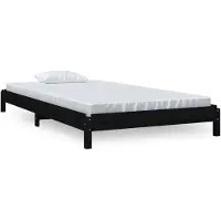 vidaXL Lit empilable noir 90x200 cm pin massif