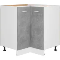 vidaXL Armoire basse d'angle Lyon gris béton 75,5x75,5x81,5 cm Matériau du bois