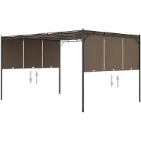 vidaXL Pavillon de jardin avec rideau latéral 4x3x2,25 m Taupe