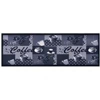 vidaXL Tapis de sol de cuisine lavable Bleu café 45x150 cm