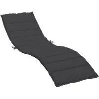 vidaXL Coussin pour chaise longue Noir 200x70x3 cm Tissu Oxford