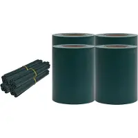 vidaXL Pare-vue de jardin 4 pcs. PVC 35x0,19 m vert mat