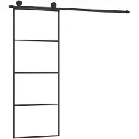 vidaXL Porte coulissante avec ferrure 76x205 cm Verre ESG & aluminium
