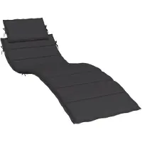 vidaXL Coussin de chaise longue noir 186x58x4 cm tissu oxford