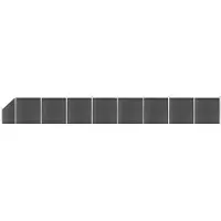 vidaXL Kit d'éléments de clôture WPC 1484x(105-186) cm Noir