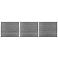 vidaXL Zaunelement Set WPC 526x146 cm Grau