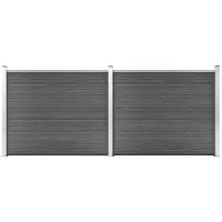 vidaXL Kit d'éléments de clôture WPC 353x146 cm Noir