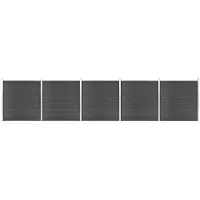 vidaXL Ensemble d'éléments de clôture WPC 872x186 cm Noir