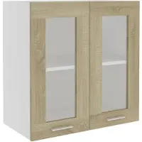 vidaXL Armoire suspendue en verre Lyon Chêne Sonoma 60x31x60 cm Matériau dérivé du bois