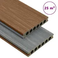 vidaXL Panneaux de terrasse et accessoires WPC Marron/gris 25 m² 4 m