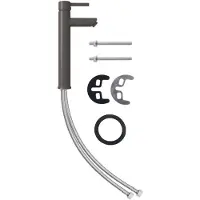 vidaXL Mitigeur de salle de bain Gris 12x30 cm