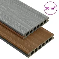 vidaXL Panneaux de terrasse et accessoires WPC Marron/gris 10 m² 2,2 m
