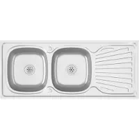 vidaXL Evier double argenté 1200x600x155 mm acier inoxydable