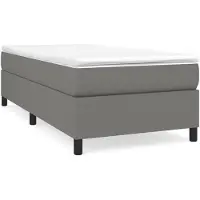 vidaXL Lit boxspring avec matelas gris foncé 100x200 cm Tissu