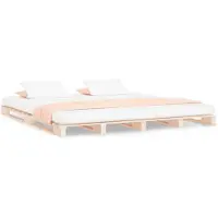 vidaXL Lit de palette 135x190 cm pin massif