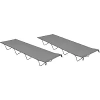 vidaXL Lits de camping 2 pcs. 180x60x19 cm tissu Oxford et acier gris