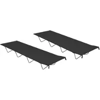 vidaXL Lits de camping 2 pcs. 180x60x19 cm Oxford-tissu acier noir