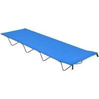 vidaXL Lit de camping 180x60x19 cm tissu Oxford et acier bleu