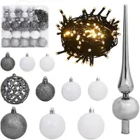 vidaXL 120 pcs. boules de Noël avec pointe d'arbre de Noël 300 LEDs
