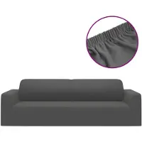 vidaXL Housse extensible de canapé 2places Anthracite Jersey polyester