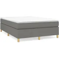 vidaXL Cadre de lit sans matelas gris foncé 140x190 cm Tissu