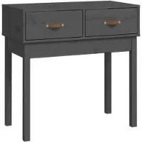 vidaXL Table console Gris 76,5x40x75 cm Bois massif de pin