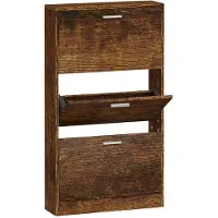 vidaXL Armoire à chaussures Chêne fumé 59x17x108 cm Bois d'ingénierie