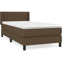 vidaXL Lit boxspring avec matelas brun foncé 80x200 cm Tissu