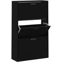 vidaXL Armoire à chaussures Noir 63x24x103 cm Bois d'ingénierie