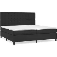 vidaXL Lit boxspring avec matelas noir 200x200 cm similicuir