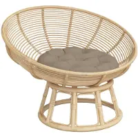 vidaXL Coussin rond taupe Ø 60 x11 cm tissu oxford