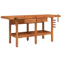 vidaXL Établi avec tiroirs et étaux 192x62x83 cm Bois massif d'acacia