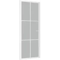 vidaXL Porte intérieure 83x201,5 cm Blanc verre dépoli et aluminium