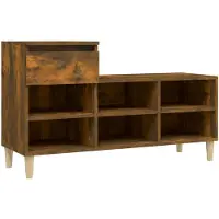 vidaXL Armoire à chaussures Chêne fumé 102x36x60 cm Bois d'ingénierie