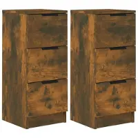 vidaXL Sideboards 2 pcs. Chêne fumé 30x30x70 cm Bois composite