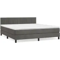 vidaXL Lit boxspring avec matelas gris foncé 180x200 cm velours