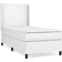 vidaXL Lit boxspring avec matelas blanc 90x190 cm similicuir