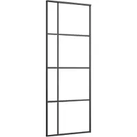 vidaXL Porte coulissante verre ESG et aluminium mat 90x205 cm noir