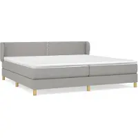 vidaXL Lit boxspring avec matelas gris clair 200x200 cm Tissu