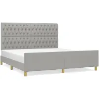 vidaXL Cadre de lit sans matelas gris clair 180x200 cm Tissu
