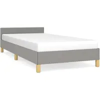 vidaXL Cadre de lit sans matelas gris clair 90x200 cm Tissu