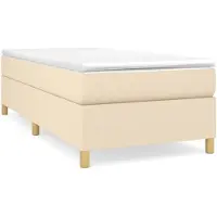 vidaXL Cadre de lit Crème 90x190 cm Tissu