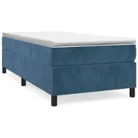 vidaXL Sommier sans matelas bleu foncé 90x200 cm velours