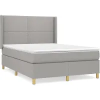 vidaXL Lit boxspring avec matelas gris clair 140x190 cm Tissu